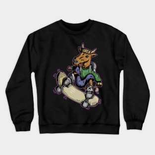 Funny Skater Cow Skateboarding Crewneck Sweatshirt